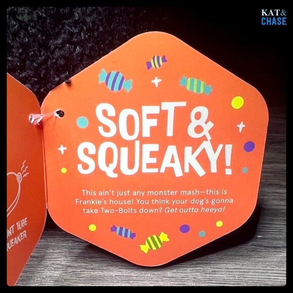 NWT Bark Box Frankie Two Bolts Frankenstein Halloween Plush Green Sz L Dog Toy - Picture 9 of 10